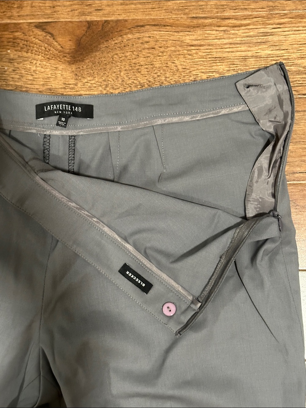 Lafayette 148 New York Woman’s Gray Straight-Leg Dress Pants | A24 - Picture 3 of 5